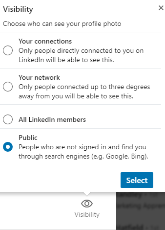 LinkedIn Profile Photo Visibility Settings 