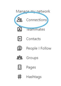 Manage my network menu LinkedIn