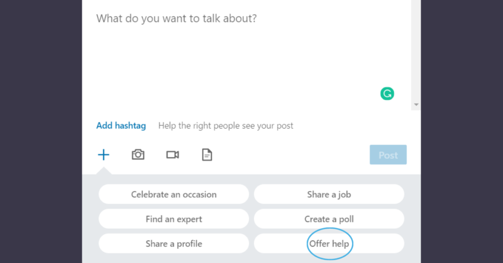 New Features on LinkedIn: Offer Help