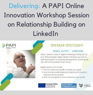 Nigel Cliffe will be delivering a PAPI LinkedIn Workshop session on May 6th 2021