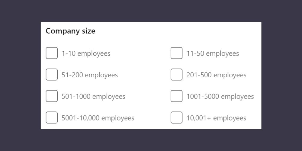 LinkedIn search filter: Company size