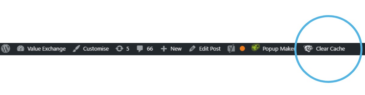 Clear Cache on a WordPress website