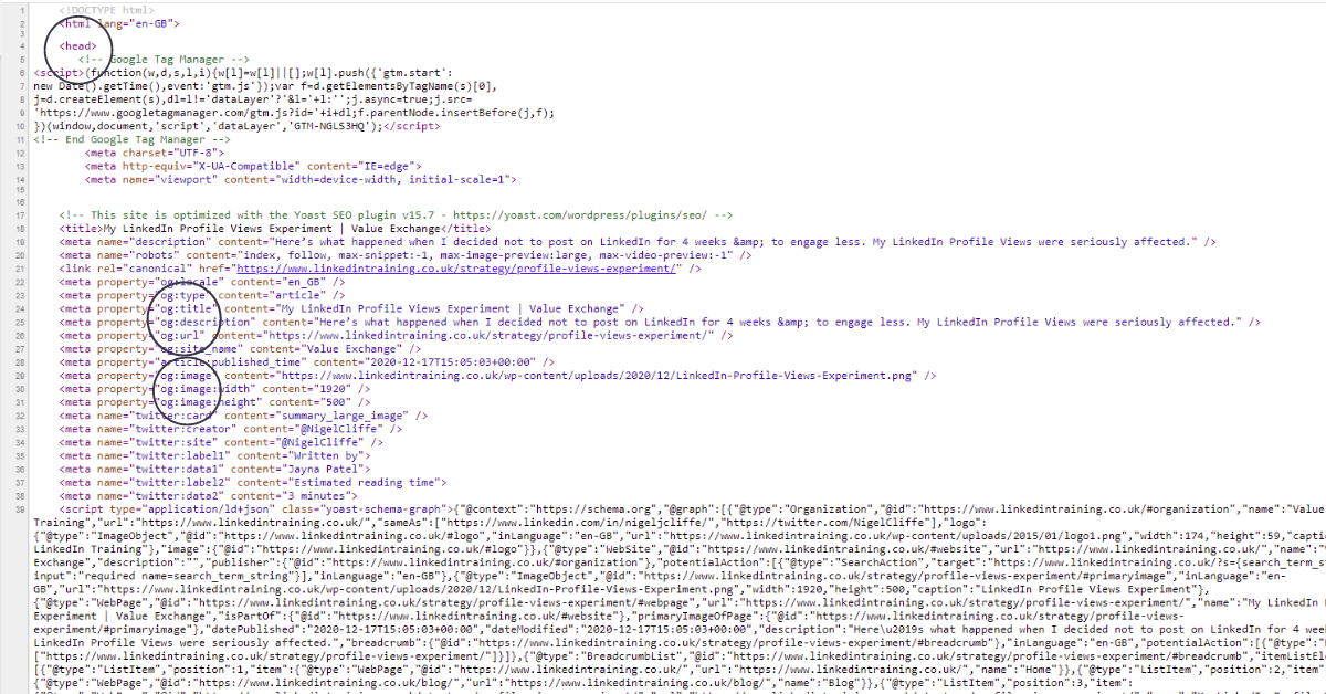 linkedintraining.co.uk <head> code